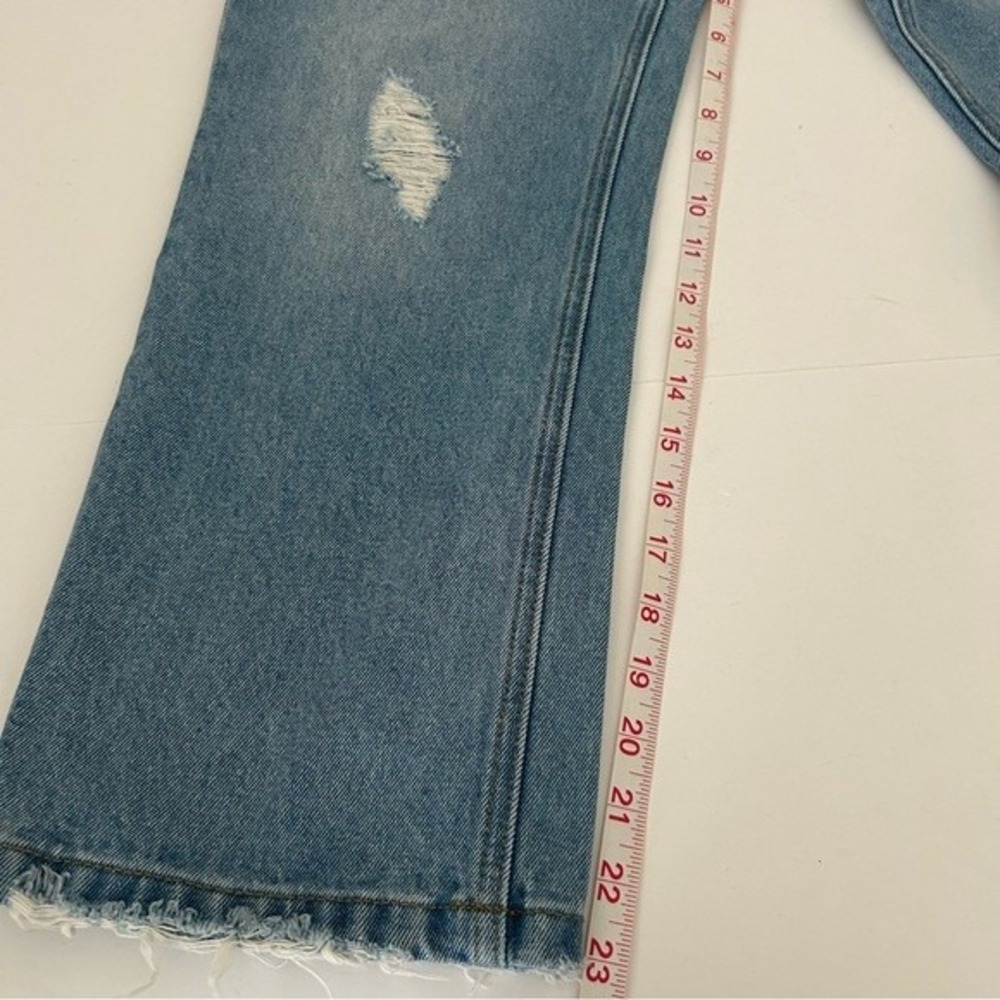 Anine Bing High Rise Straight Leg Distressed Cropped Cotton Denim Jeans Size 26 - Picture 10 of 12